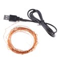 thumbnail image 1 of Conector USB Cadena de luces LED 10m/33 pies 100led Decoración de lámpara de alambre de cobre (blanco cálido), 1 of 8