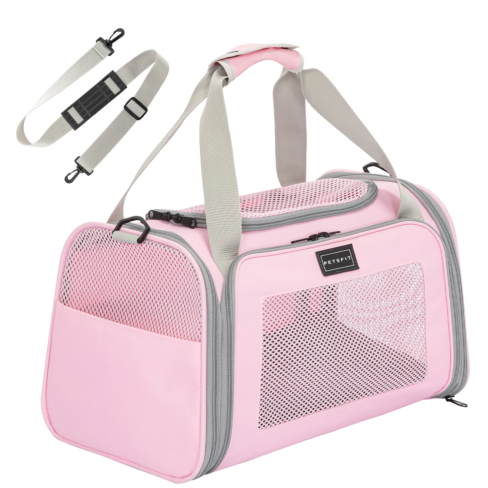 Petsfit Airline Approved Cat Carrier, Soft-Sided, Pink photo 5