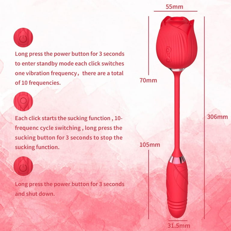 New Upgraded Women Rose Toy with 10 Gears,Rechargeable Rose Toys Vibrator  for Women-Fyuui