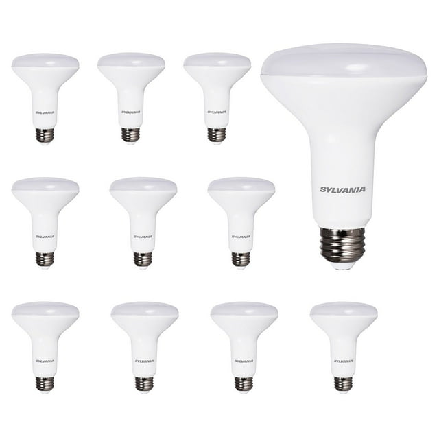 SYLVANIA TruWave BR30 LED Light Bulb, 65W = 7W, Dimmable, Medium Base, 650 Lumens, Frosted, 2700K, Soft White - 12 Pack
