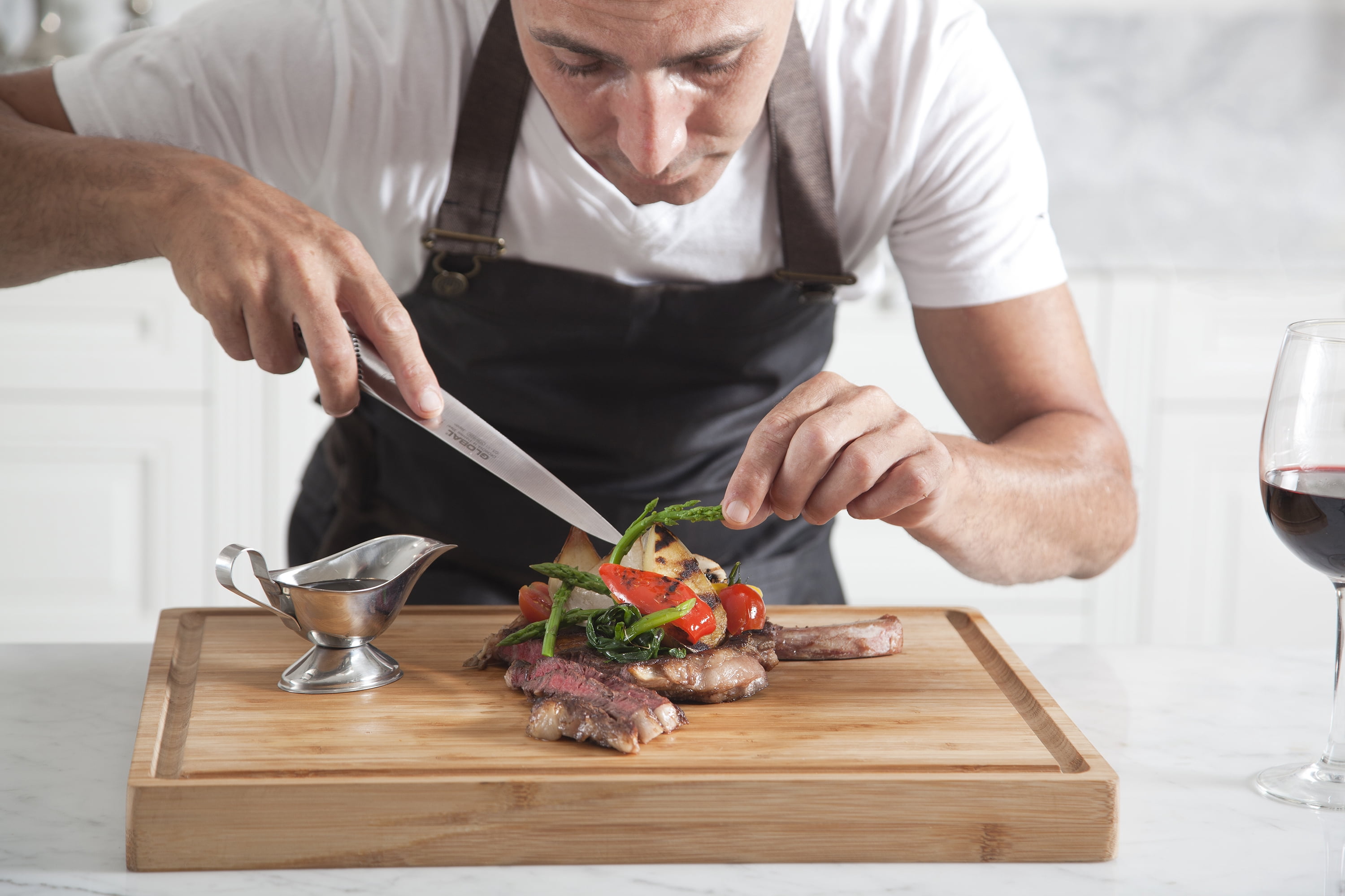SoulFino Bamboo Butcher Block - 17" x 13" x 1.5" Premium Cutting Board