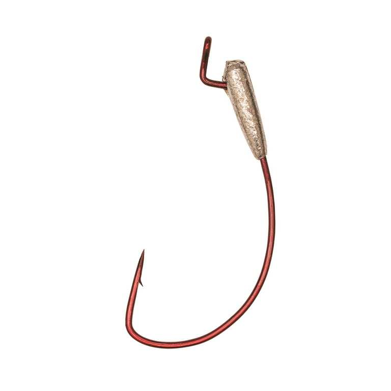 Eagle Claw Weighted Red Worm Hook 1/16oz 5ct Size 5/0