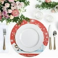 thumbnail image 5 of GZHJMY Christmas Santa Claus Round Placemats Set of 1, Non-Slip PVC Table Mats Washable Heat Resistant Place Mats for Kitchen Dining Table Christmas Home Decor, 15.4 Inch Table Mat, 5 of 7