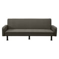 thumbnail image 6 of Aukfa 78" Square Arm Futon Sofa Bed Upholstered 3 Seat Couch for Home Office, Flannel, Brown, 6 of 19