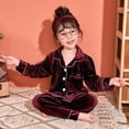 thumbnail image 1 of Conjunto de pijamas de terciopelo Coral de Navidad para niños de Año Nuevo, pijamas para niñas, ropa de dormir de manga larga de franela cálida para invierno, ropa de casa para niños, 1 of 4
