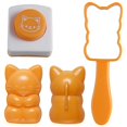thumbnail image 4 of Cute Cat Onigiri Mold for Rice Ball Making with PP Material Orange DIY Kitchen Tool Set 6.5 x 4.5 cm, 4 of 4
