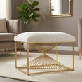 thumbnail image 5 of Cortesi Home Hedda Ottoman, White & Gold, 5 of 12