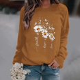 thumbnail image 2 of WZXFASHION Haut Ample pour Femmes Automne et Hiver Manches Longues Col Rond Imprimé Chandail Décontracté Soldes Aujourd'hui Offres Prime sous-Vêtements Thermiques Haut, 2 of 4