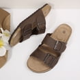 thumbnail image 6 of Pennysue Women's Cork Footbed Slide Sandals Dark Brown Adjustable Buckle Slipper Shoes with Arch Support 10M, 6 of 8