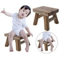 thumbnail image 3 of Kitchen & Bathroom Helper, Square Varnished Design Child-Safe Non-Slip Wood Step Stool, 3 of 5