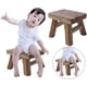 thumbnail image 3 of Taburete pequeño de madera para niños, asiento cuadrado antideslizante para cocina, baño barnizado, 3 of 5