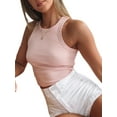 thumbnail image 6 of Douhoow Women Solid Color Tank Tops Sleeveless Vest Summer Basic Tees Slim Fit Ribbed Crop Top, 6 of 8