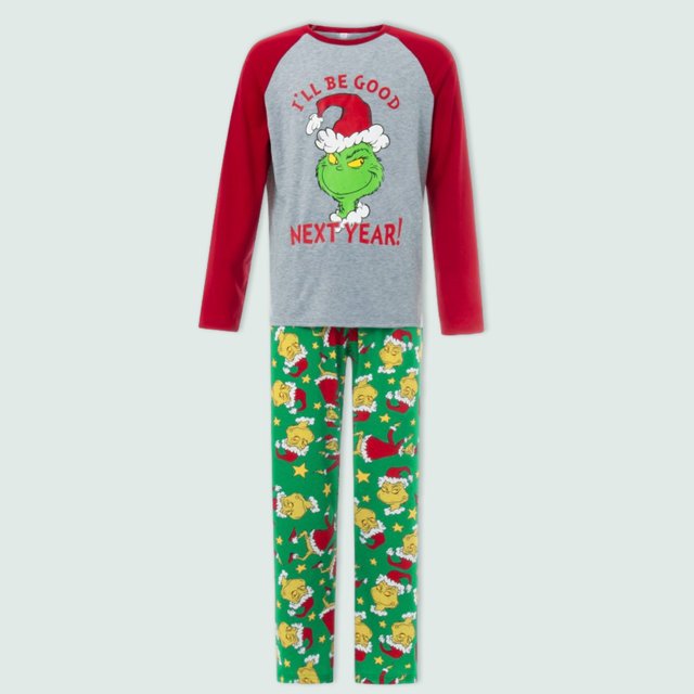 Pijamas Navideñas Conjunto de 2 piezas a juego, cómodo camisón de vacaciones, traje para el hogar Ygjytge Verde*Niño 10-11 años para Unisex
