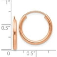 thumbnail image 4 of 14k Rose Gold Polished Round Endless 2mm Hoop Earrings - 17.5mm, 4 of 6