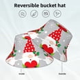 thumbnail image 2 of Salouo Merry Christmas Gnome1 Print Unisex Bucket Hat, Outdoor Summer Beach Fishing Sun Hat Fun Outdoor Vacation Hat for Men Women Teens,Reversible Double-Side-Wear, 2 of 6