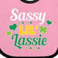 thumbnail image 4 of Inktastic Saint Patrick's Day Sassy Lil' Lassie with Shamrocks Boys or Girls Baby Bib, 4 of 4