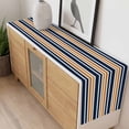 thumbnail image 4 of Orange Navy Blue Striped Table Runner - 48 Inch Long, Kitchen Dining Table Runner Dresser Scarves, Gradient Horizontal Lines Farmhouse Decor for Coffee Tables Wedding Party Banquet, 4 of 8