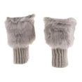 thumbnail image 1 of Botas de punto mullido Cuff Fur Trim Toppers Calentador de piernas Botas Mangas Gris claro, 1 of 8