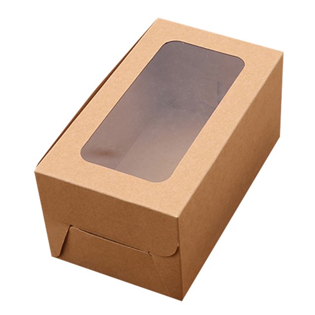 CAROOTU 10PCS 2/4/6 Holes Kraft Paper Cupcake Packing Box Muffin Wedding Party Case Holder Box