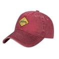 thumbnail image 2 of DouZhe Adjustable Washed Cotton Baseball Cap - Under Construction Sign Prints Vintage Dad Hat Unisex Sports Caps (Red), 2 of 7