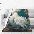 thumbnail image 1 of Balery Tropical Parrot Floral Artwork Manta de Felpa Suave y Acogedora – Cobija de Franela Aterciopelada para Cama, Lavable y Cálida para Sofá, Mascotas, Transpirable-50"x40", 1 of 7