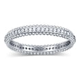 thumbnail image 2 of Simulated Cubic Zirconia Size-8 Full Eternity Band Wedding Ring 925 Sterling Silver, 2 of 7