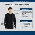 thumbnail image 4 of Next Level Men's Triblend Long Sleeve T-Shirt, 50/25/25 Polyester/Ring-spun cotton/Rayon Crewneck Tee Shirts (Premium Heather+Tahiti Blue 2 Pack, XS), 4 of 8