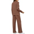 thumbnail image 6 of UVN 2 Piece Outfits for Women Long Sleeve Sweatsuit and Wide Leg Tracksuit Ladies Fall Cozy Lounge Sets, 6 of 11