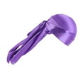 thumbnail image 3 of Stylish Silk Doo Rags For Men Proper Bandanas For Hip Size Soft And Comfortable Men Black Bandanas For Hip Hop Rapper Light Purple, 3 of 8