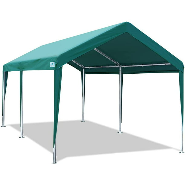 prinses knijpen Overblijvend ADVANCE OUTDOOR Adjustable 10x20 ft Heavy Duty Carport Car Canopy Garage  Boat Shelter Party Tent, Adjustable Height from 9.5 ft to 11 ft, Green -  Walmart.com