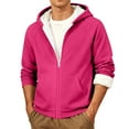 thumbnail image 2 of GrmtClth Fleece Hoodies for Men Thick Winter Sherpa Lined Zip Up Hooded Sweatshirt Fashion Warm Long Sleeve Coats Hot Pink M, 2 of 8