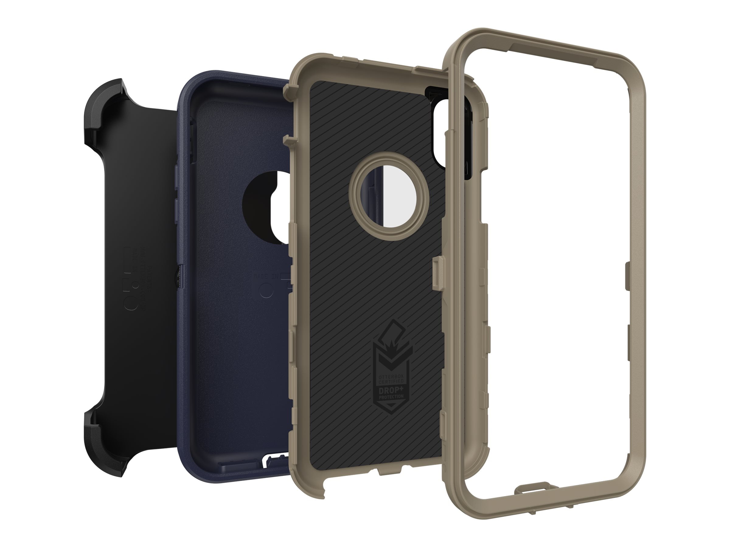 Otterbox Defender Series Screenless Edition Case For Iphone Xs & Iphone X Retail Packaging Dark Lake (Chinchilla/Dress Blues)