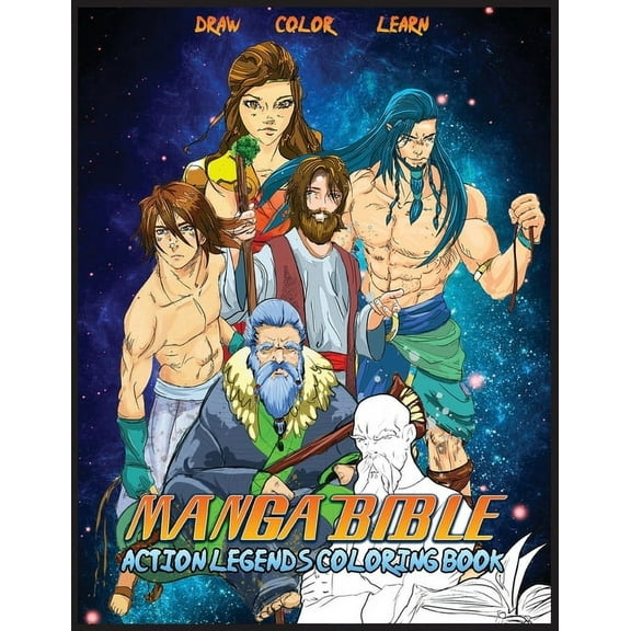 Manga Bible Action Legends: Coloring Book, (Paperback)