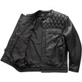 thumbnail image 4 of First Mfg Co - Cinder - Men's Motorcycle Biker Riding Black Black Leather Jacket - 2X Large, 4 of 5
