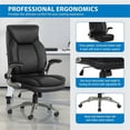 thumbnail image 2 of Scranton & Co Big & Tall Leather Chair in Black - 400 lb Capacity, 2 of 12