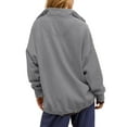 thumbnail image 4 of idosla Womens Oversized Sweatshirt Long Sleeve Henley Pullover Tops 2025 Fall Casual Button Loose Fit Teens Fashion Outfits (Grey, XXL), 4 of 6