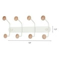 thumbnail image 2 of REGALWOVEN 1 Pcs Coat Rack Wall Mount, Metal Wood Coat Hook, Hat Rack, Wall Hooks for Hanging with 8 Hooks for Entryway, Bathroom, Bedroom White, 2 of 7