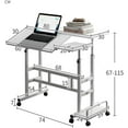thumbnail image 3 of Twister.CK Mobile Liftable Standing Desk, Portable Rolling Desk Computer Table, Adjustable Height Mobile Stand Up Table with Wheels for Home Office, Dark Walnut, 3 of 9