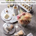 White Marble Cheese Board with Stainless Steel Slicer Unique Grey