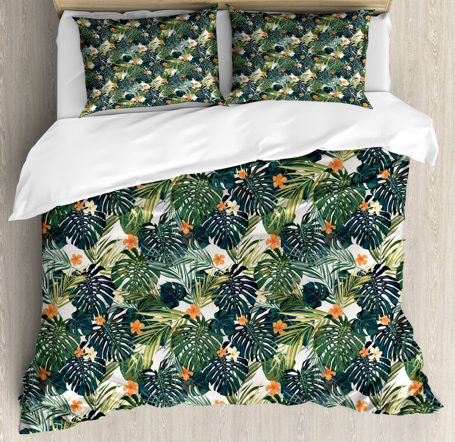 Queen Sz Hawaiian Quilted Quilt Bedding Comforter & 2 Pillow Shams Flower Teal for sale online 