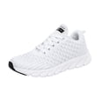 thumbnail image 2 of Flying Woven Mesh Running Shoes For Women, Lace Up Low Top Sports Sneakers, Daily Jogging Casual Athletic Footwear White 38, 2 of 5
