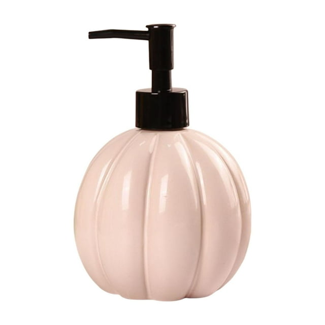 Dispensador de jabón de calabaza de Halloween DOMELAY, dispensador de jabón de manos de otoño para uso diario en el hogar, rosa y negro
