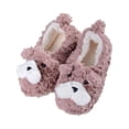 thumbnail image 3 of Women's Girls Cute Plush Dog Puppy Faux Sherpa House Slippers Christmas Slippers, Dusty Rose S/M, 3 of 5