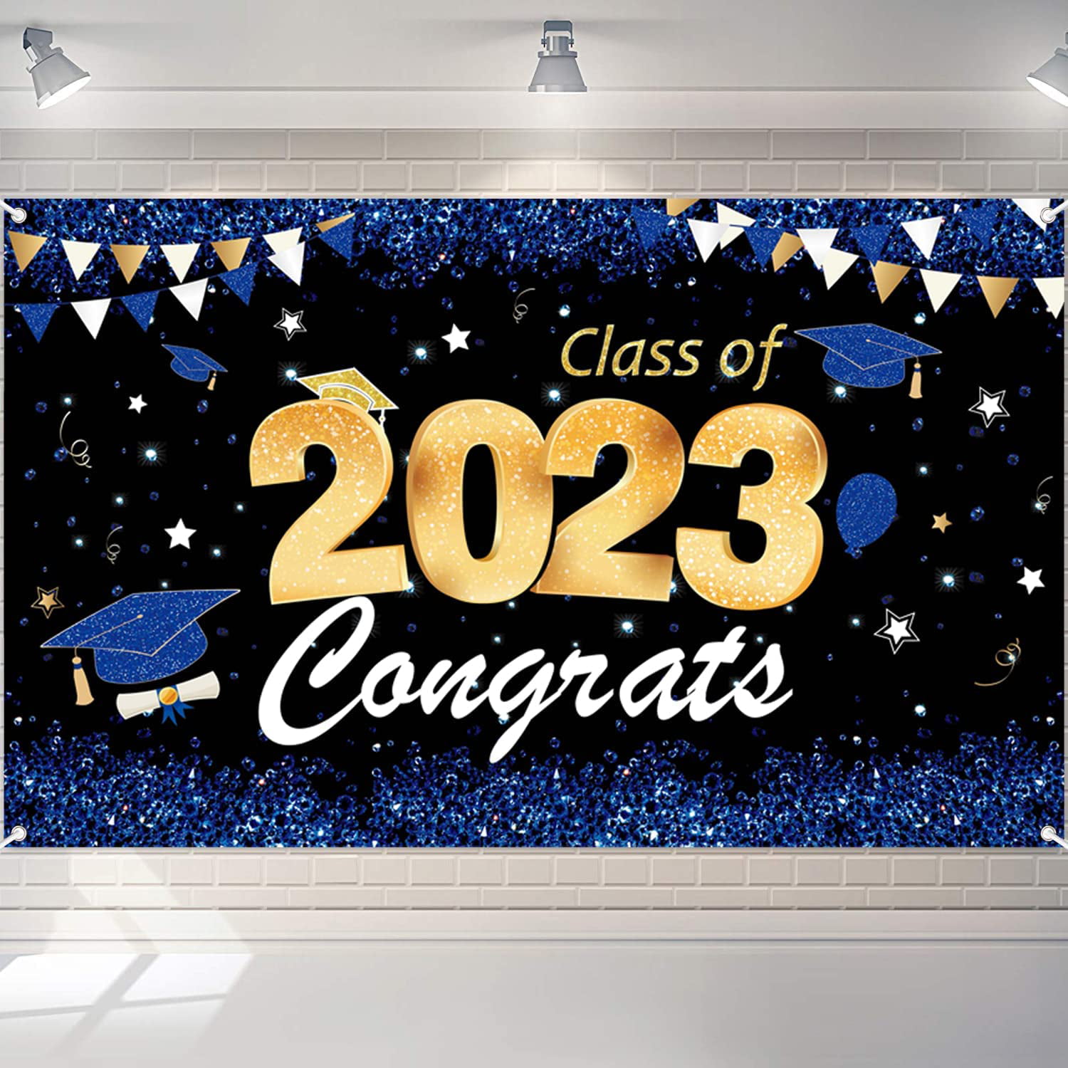 Class Of 2023 Banner Backdrop Graduation Party Decorations 2023 Blue