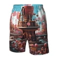 thumbnail image 4 of Balery fairy-tale-world-with-delicious-candy Traje de Baño Estilo Hawaiano para Hombre, Shorts de Secado Rápido con Bolsillos-X-Large, 4 of 6
