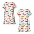 thumbnail image 5 of Salouo Dachshund Dog Puppy Print Short Sleeve Sleepshirt for Womens Comfy Nightgown Scoopneck Cute Nightdress Ruffle -3X-Large, 5 of 7