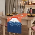 thumbnail image 2 of Table Runners 70 Inches Long Dress Scarves, Japanese Style Farmhouse Coffee/Dining/Kitchen Table Decor, Holiday Table Runner, Blue Mountains Orange Red Sun Cherry Floral 13x70 Inch, 2 of 9