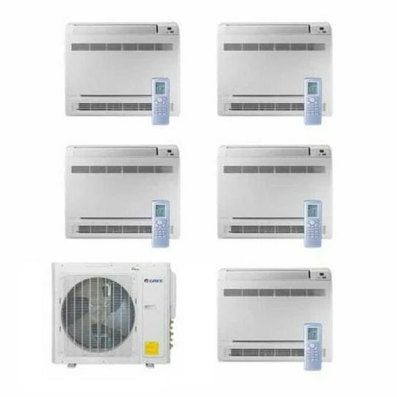 GREE Multi  Ultra Series 42,000 BTU 5-Zone Mini Floor Console 9K 9K 9K 9K 9K Ductless Mini-Split System
