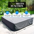 thumbnail image 6 of Direct Wicker Square Patio Waterproof Cover for Dining & Sofa Sets | 106.3" x 106.3" | PU Coated Fire Resistant Polyester | UV Resistant & Windproof | Mold Resistant | Durable Outdoor Furniture Cover, 6 of 10