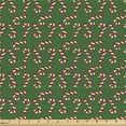 thumbnail image 2 of Christmas Upholstery Fabric by the Yard, Candy Canes and Lollipops Classical Pattern for Holiday Xmas, Decorative Fabric for DIY and Home Accents, Green Red White by Ambesonne, 2 of 5